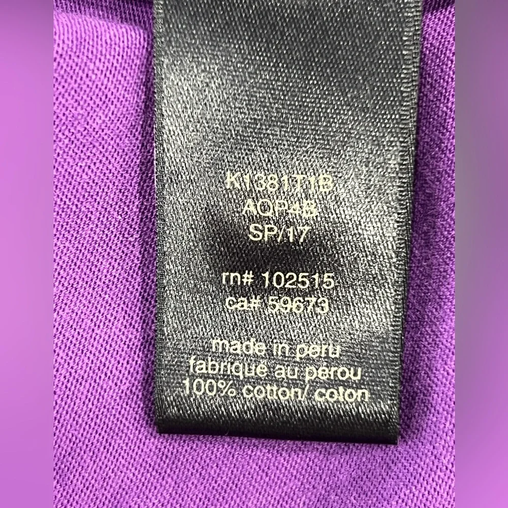 John Varvatos USA Washed Burnout Short Sleeve Polo Shirt Mens XL Purple